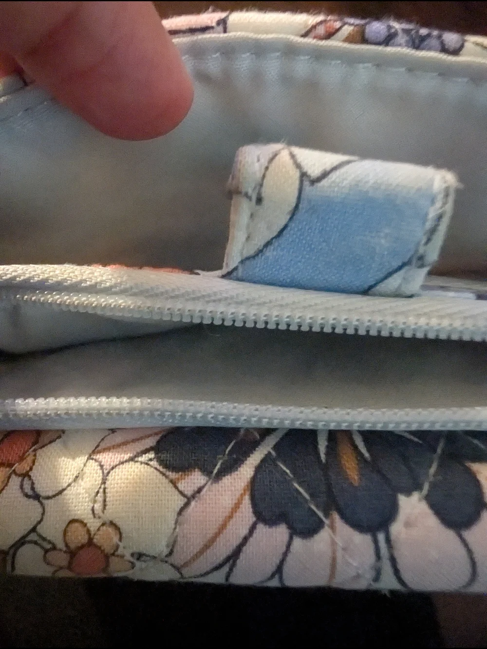 Vera Bradley Pastel Floral Quilted Wallet in Light Blue and Peach - Picture 5 of 8
